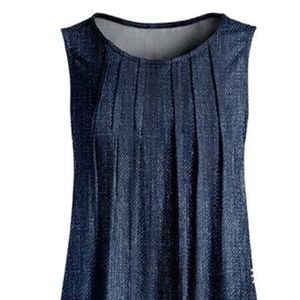 Denim colored floral tunic/or beach cover up